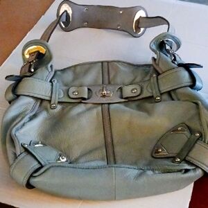 Marowsky Blue Leather Women's Large Shoulder Bag